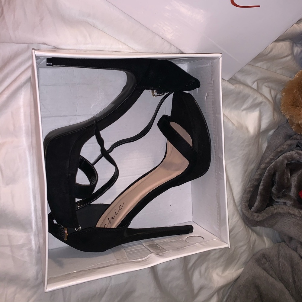 black suede heels